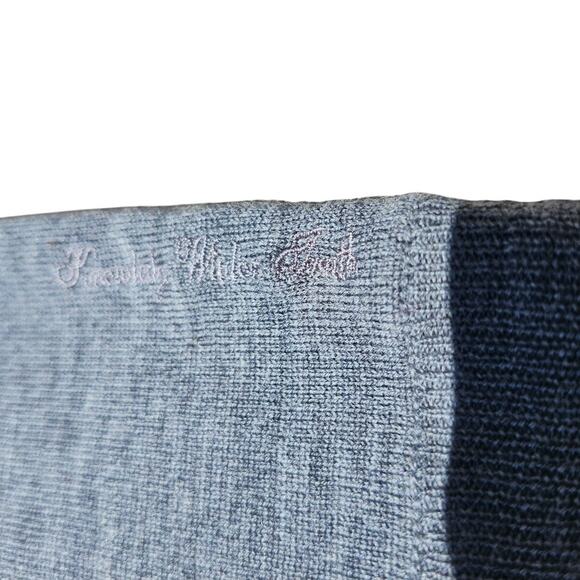 Robert Graham Wool Sweater Men’s Sz L Grey V-Neck Long Sleeve Preppy CozyCore - Picture 8 of 10